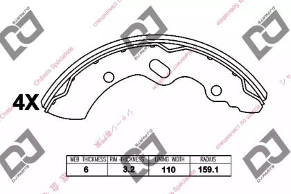 Комлект тормозных накладок DJ PARTS BS1363